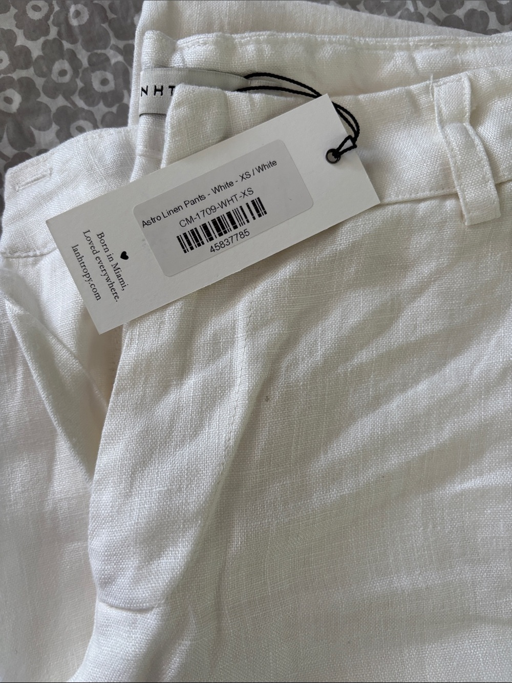 NWT Lanhtropy Astro White Linen Pants with Tag XS